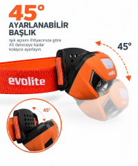 Evolite Shine 150 lm. Kafa Lambası - Turuncu