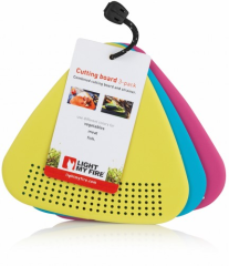 Light My Fire® Cuttingboard 3'lü Delikli Kesme Tahtası Turkuaz-Fuşya-Sarı