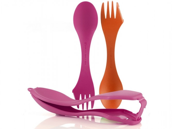 Light My Fire® Spork’n Case™ Kutulu 2’li Kaşık-Çatal Mor-Turuncu
