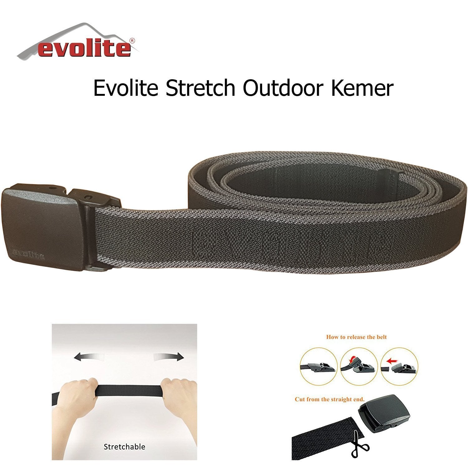 Evolite Stretch Outdoor Kemer Siyah - 125