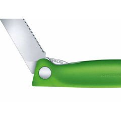 Victorinox 6.7836.F4B 11cm Yeşil Tırtıklı Katlanabilir Domates Bıçağı