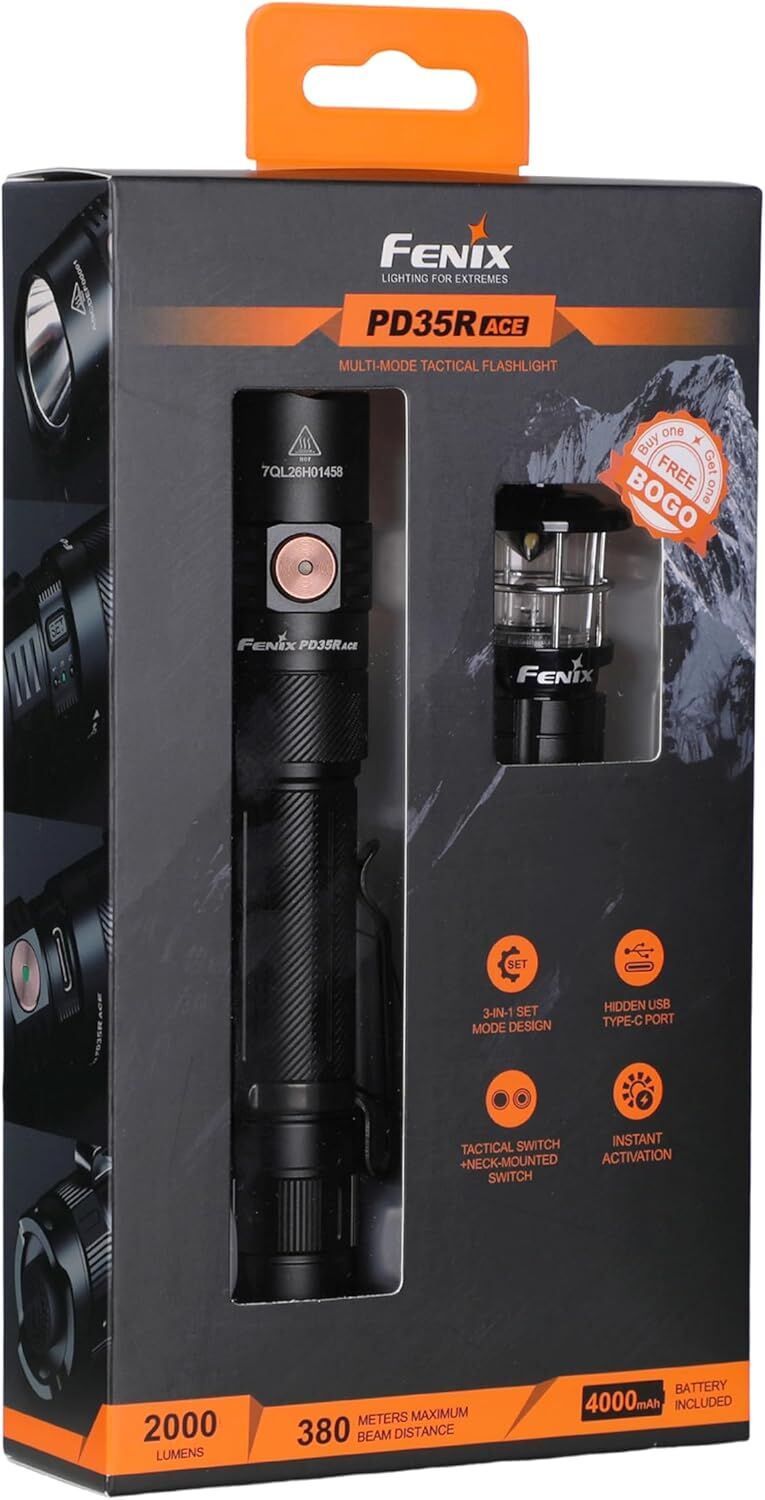 FENİX PD35R ACE 2000 LÜMEN EL FENERİ / CL01 MİNİ FENER HEDİYELİ