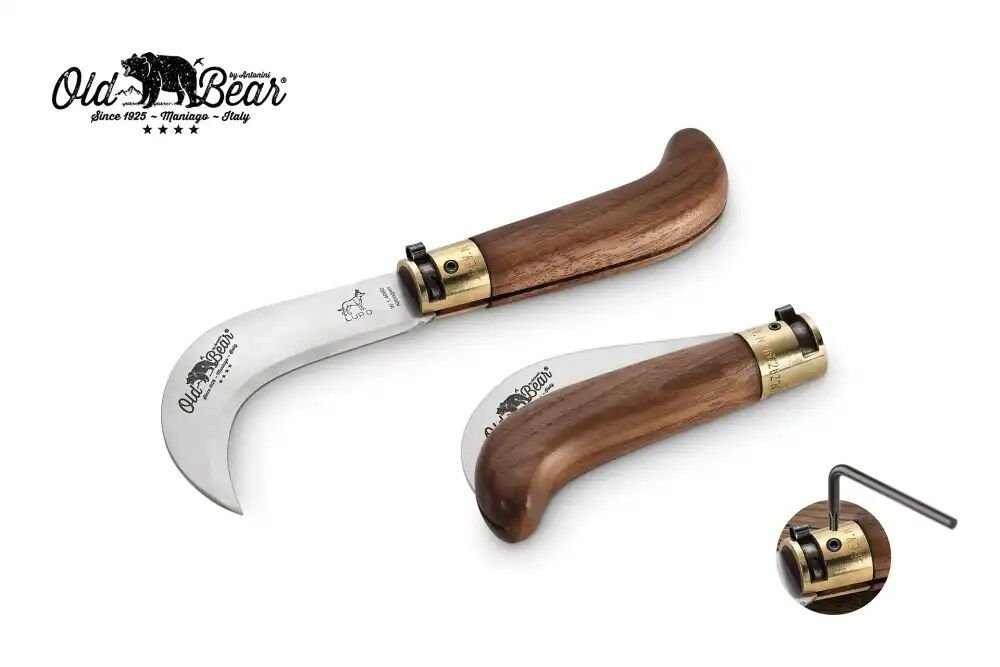 Antonini Old Bear 9,5cm Ceviz Ağacı Saplı Budama L Çakısı