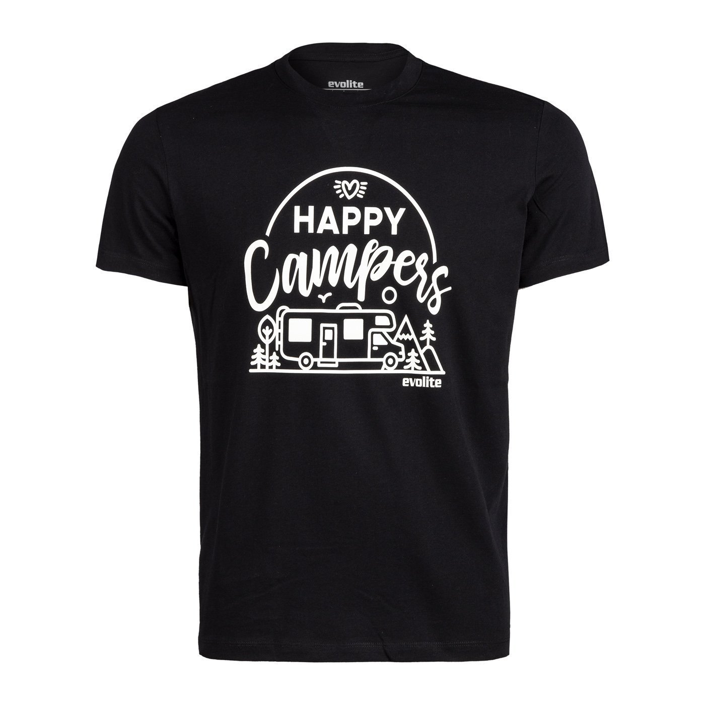 Evolite Happy Campers T-shirt-Siyah L