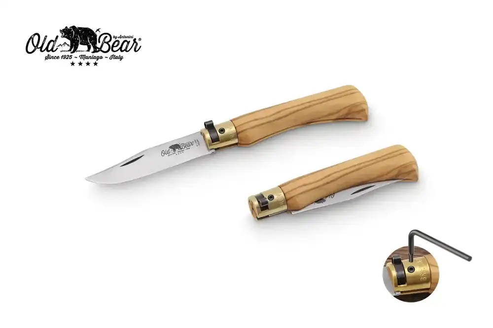 Antonini Old Bear 8cm Zeytin Ağacı Saplı M Çakı