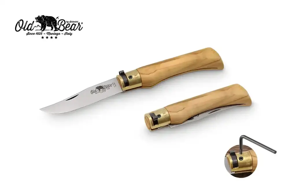 Antonini Old Bear 9cm Zeytin Ağacı Saplı L Çakı