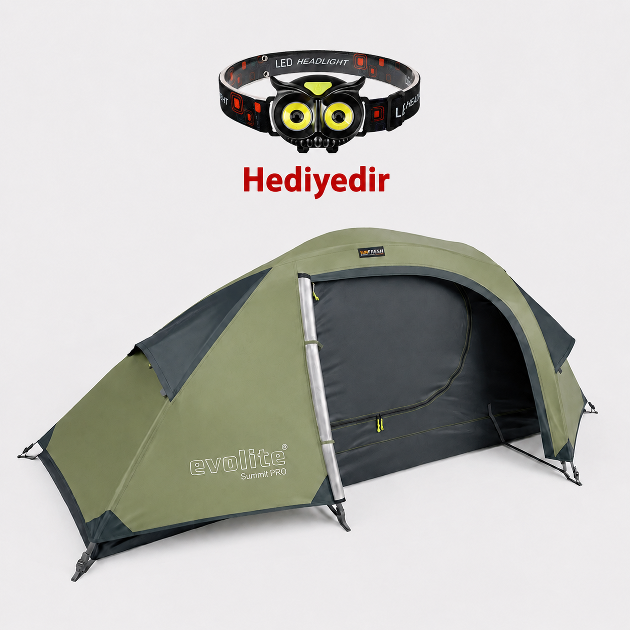 Evolite Summit Pro Çadır Sun Fresh UPF80(Baykuş kafa lambası hediyeli)